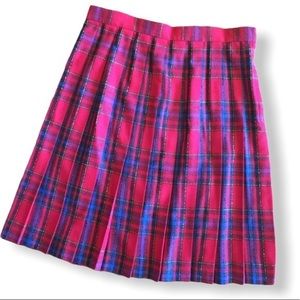 Amanda Fielding‎ Red Plaid Pleated Skirt Vintage NWT